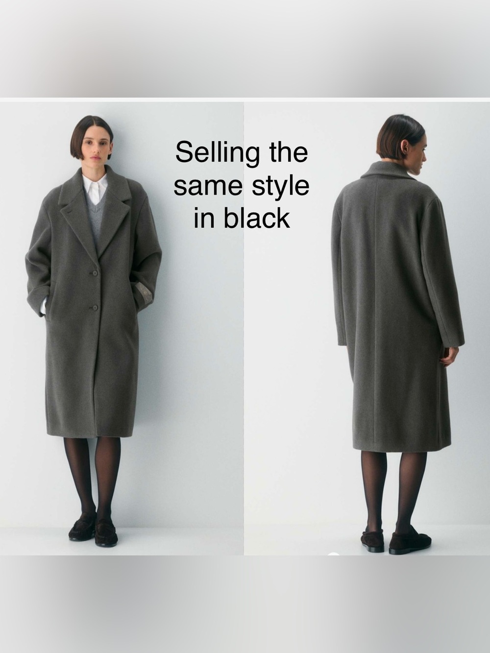 Aritzia The Only Coat - Soft Wool Cashmere Sz M